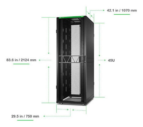 APC AR3155B2 rack cabinet 45U Freestanding rack Black
