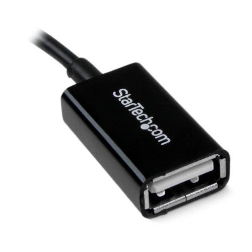 StarTech.com UUSBOTG USB cable USB 2.0 5" (0.127 m) Micro-USB B USB A Black