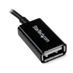 StarTech.com UUSBOTG USB cable USB 2.0 5" (0.127 m) Micro-USB B USB A Black
