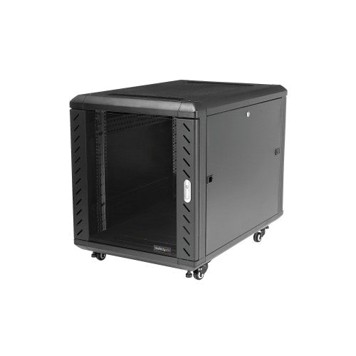 StarTech.com RK1236BKF rack cabinet 12U Freestanding rack Black