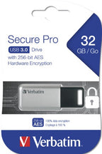 Verbatim Secure Pro USB flash drive 32 GB USB Type-A 3.2 Gen 1 (3.1 Gen 1) Silver