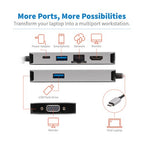 Tripp Lite U442-DOCK6-GY laptop dock/port replicator Wired USB 3.2 Gen 1 (3.1 Gen 1) Type-C Gray