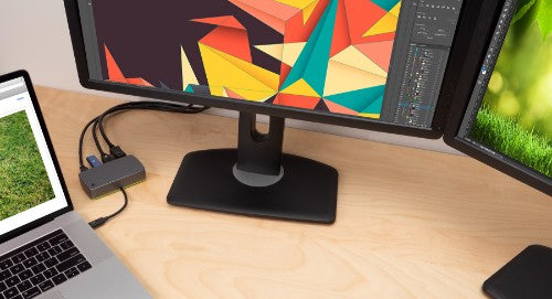 iogear GTD300 laptop dock/port replicator Thunderbolt 3 Gray