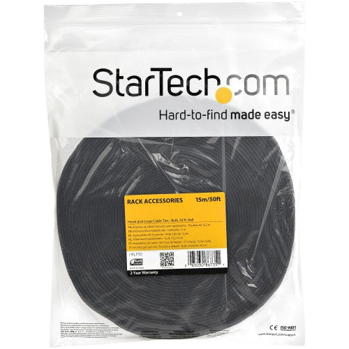 StarTech.com HKLP50 cable tie Hook & loop cable tie Nylon Black 1 pc(s)