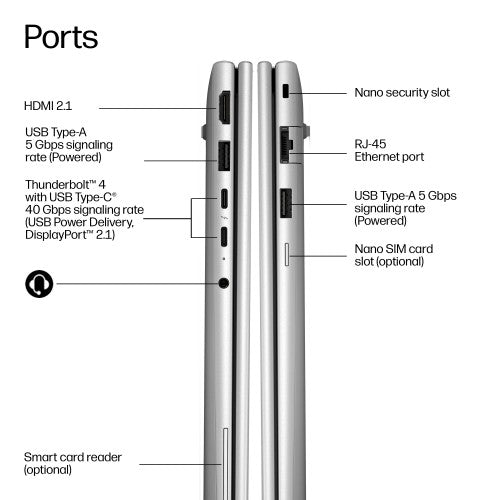 HP EliteBook 6 G2a Next Gen AI Wolf Pro Security Edition Copilot+ PC AMD Ryzen AI 7 PRO PRO 450 Laptop 16" Touchscreen WUXGA 32 GB DDR5-SDRAM 512 GB SSD Wi-Fi 7 (802.11be) Windows 11 Pro Silver
