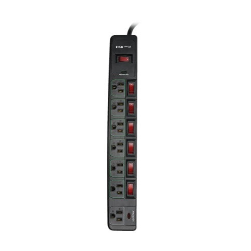 Tripp Lite TLP76MSGB surge protector Black 7 AC outlet(s) 110 - 125 V 72" (1.83 m)