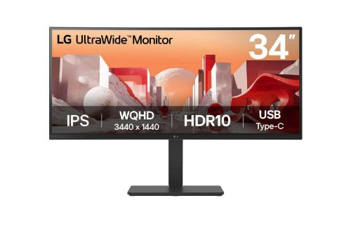 LG 34BA75QE-B computer monitor 34" 3440 x 1440 pixels Wide Quad HD LCD Black