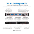 Tripp Lite U442-DOCK5D-GY laptop dock/port replicator Wired USB 3.2 Gen 1 (3.1 Gen 1) Type-C Gray