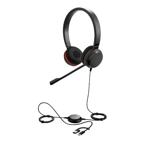 Jabra Evolve 20 SE Headset Wired Head-band Office/Call center USB Type-C / USB Type-A Black