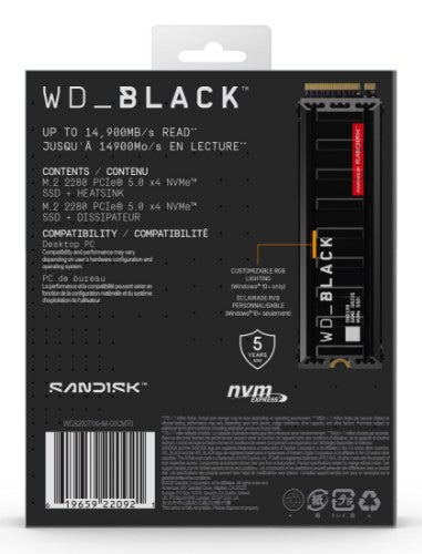 Western Digital Black WD_BLACK SN8100 NVMe 2 TB M.2 PCI Express 5.0 TLC 3D NAND
