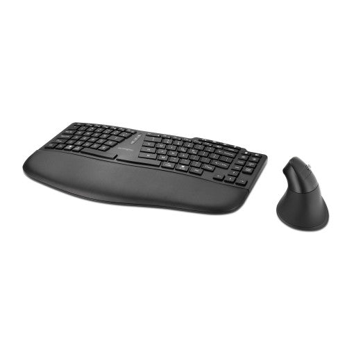 Kensington Pro Fit Ergo KM675 EQ keyboard Mouse included Office RF Wireless + Bluetooth QWERTY US English Black