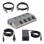 StarTech.com 5G4AIBS-USB-HUB-NA interface hub USB 3.2 Gen 1 (3.1 Gen 1) Type-B 5000 Mbit/s Gray