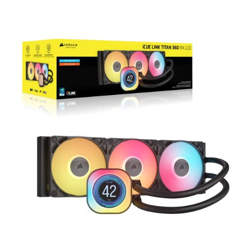 Corsair iCUE LINK TITAN 360 RX LCD Processor Air cooler 4.72" (12 cm) Black 1 pc(s)