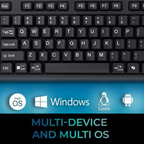 Adesso WKB-4450UB keyboard Home/Office RF Wireless QWERTY US English Black