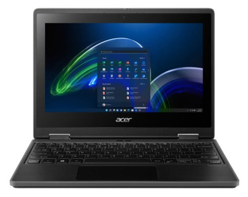 Acer TravelMate Spin B3 NX.VQWAA.005 laptop Intel® Celeron® N5100 Hybrid (2-in-1) 11.6" Touchscreen HD 4 GB DDR4-SDRAM 128 GB SSD Wi-Fi 6 (802.11ax) Windows 11 Pro Education Black