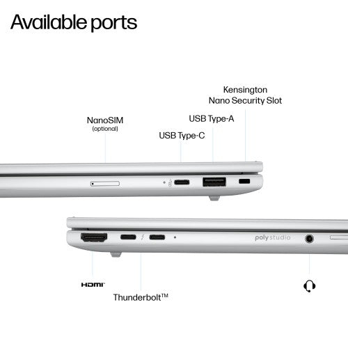 HP EliteBook 8 G1i 14 Next Gen AI PC Wolf Pro Security Edition Intel Core Ultra 5 228V Laptop 14" Touchscreen WUXGA 32 GB LPDDR5x-SDRAM 512 GB SSD Wi-Fi 7 (802.11be) Windows 11 Pro Silver