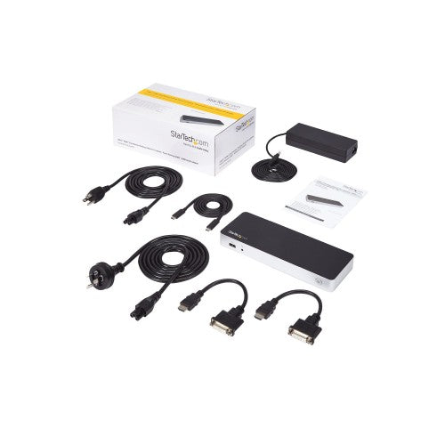 StarTech.com MST30C2HHPD laptop dock/port replicator Wired USB 3.2 Gen 1 (3.1 Gen 1) Type-C Black, Silver