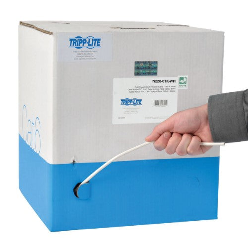 Tripp Lite N220-01K-WH networking cable White 12000" (304.8 m) Cat6