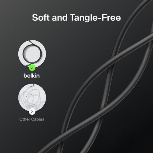 Belkin CAB021FQ1MBK USB cable 39.4" (1 m) USB A USB C Black