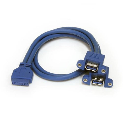 StarTech.com USB3SPNLAFHD cable gender changer 2 x USB A IDC Blue