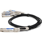 AddOn Networks CAB-D-4Q-400G-1M-AO InfiniBand/fibre optic cable 39.4" (1 m) 4xQSFP56 Black, Silver