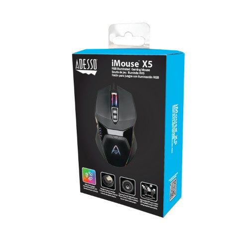 Adesso iMouse X5 mouse Gaming Ambidextrous USB Type-A Optical 6400 DPI