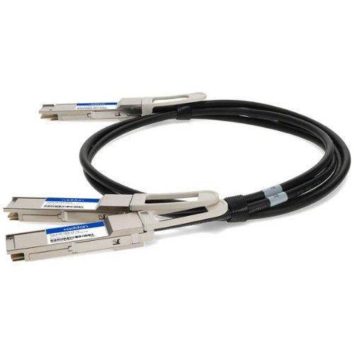 AddOn Networks CAB-D-2Q-400G-1M-AO InfiniBand/fibre optic cable 39.4" (1 m) QSFP-DD 2x QSFP56 Black, Metallic
