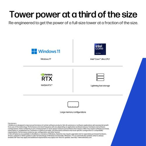 HP Z2 SFF G1i Wolf Pro Security Edition Intel Core Ultra 7 265K 32 GB DDR5-SDRAM 1 TB SSD NVIDIA RTX A1000 Windows 11 Pro Workstation AI Workstation, AI PC Black