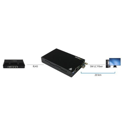 StarTech.com ET91000SM20 network media converter 2000 Mbit/s 1310 nm Single-mode Black