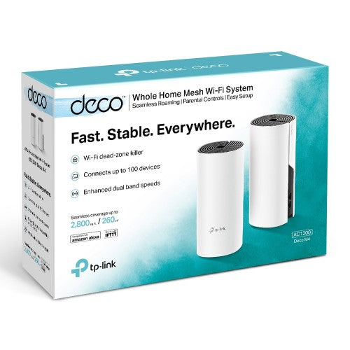 TP-Link Deco M4(2-pack) Dual-band (2.4 GHz / 5 GHz) Wi-Fi 5 (802.11ac) White Internal