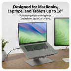 HYPER HS1150GYGL laptop stand Gray 16"