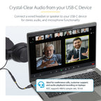 StarTech.com USBCAUDIO2 audio cable 5" (0.127 m) USB Type-C 2.0 3.5 mm Black