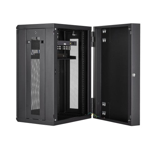 StarTech.com RK1820WALHM rack cabinet 18U Wall mounted rack Black