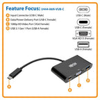 Tripp Lite U444-06N-VUB-C laptop dock/port replicator Wired USB 3.2 Gen 1 (3.1 Gen 1) Type-C Black