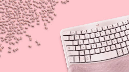 Logitech Wave Keys keyboard Universal RF Wireless + Bluetooth QWERTY English Rose