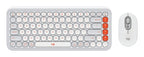 Logitech POP Icon Combo keyboard Mouse included Universal Bluetooth QWERTY English Orange, White
