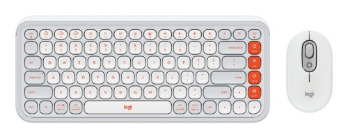 Logitech POP Icon Combo keyboard Mouse included Universal Bluetooth QWERTY English Orange, White