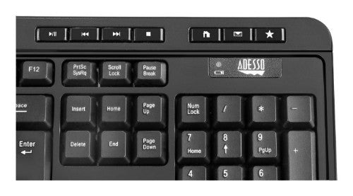 Adesso WKB-1320CB keyboard Mouse included Home RF Wireless QWERTY Black