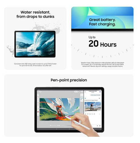 Samsung Galaxy Tab S10 FE 5G SM-X528U LTE-TDD & LTE-FDD 128 GB 10.9" 8 GB Wi-Fi 6 (802.11ax) Gray