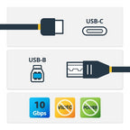 StarTech.com USB31CB1M USB cable USB 3.2 Gen 2 (3.1 Gen 2) 39.4" (1 m) USB C USB B Black