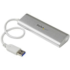 StarTech.com ST43004UA interface hub USB 3.2 Gen 1 (3.1 Gen 1) Type-A 5000 Mbit/s Silver, White