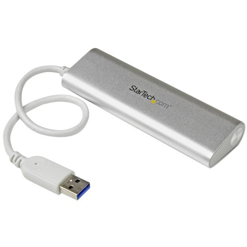 StarTech.com ST43004UA interface hub USB 3.2 Gen 1 (3.1 Gen 1) Type-A 5000 Mbit/s Silver, White