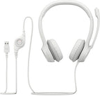 Logitech 981-001285 headphones/headset Wired Head-band Office/Call center USB Type-A White