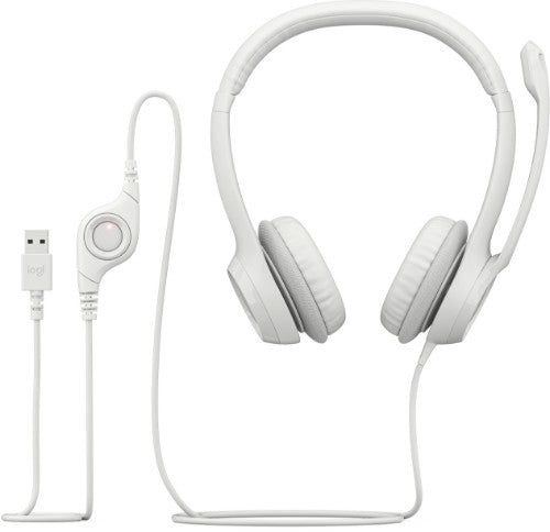 Logitech 981-001285 headphones/headset Wired Head-band Office/Call center USB Type-A White