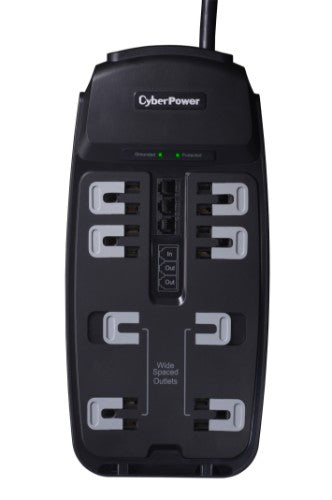 CyberPower CSP806T surge protector Black 8 AC outlet(s) 125 V 70.9" (1.8 m)