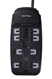 CyberPower CSP806T surge protector Black 8 AC outlet(s) 125 V 70.9" (1.8 m)