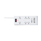 Tripp Lite TLP64USBRA15 surge protector White 6 AC outlet(s) 110 - 125 V 179.9" (4.57 m)