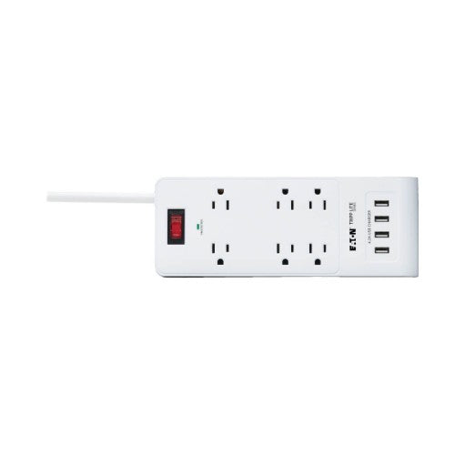 Tripp Lite TLP64USBRA15 surge protector White 6 AC outlet(s) 110 - 125 V 179.9" (4.57 m)