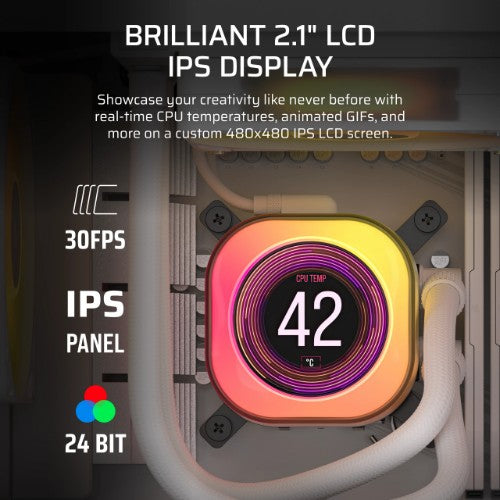 Corsair iCUE LINK TITAN 240 RX LCD Processor All-in-one liquid cooler 4.72" (12 cm) White 1 pc(s)