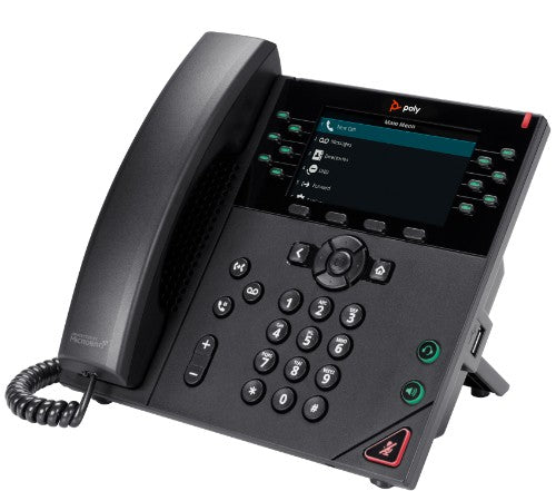 HP Poly VVX 450 12-Line IP Phone and PoE-enabled with Power Supply